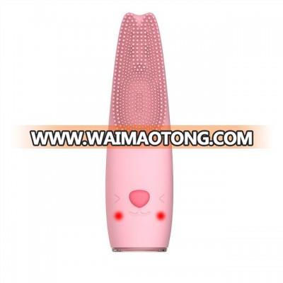 2018 New IPX7 Waterproof Blackhead Removing Electric Heating Multi-functional Facial Heating Cleansing Brush