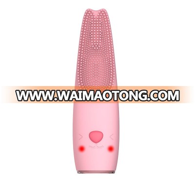 2018 Beauty Skin Care Electric Heating Vibrating Sonic Silicone Facial Cleansing Brush Massage Heated exfoliating Face Wash