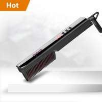 LCD Portable Unisex Electric permanent hair straightening Electronic Head Brush,ceramic hair drying straightener comb